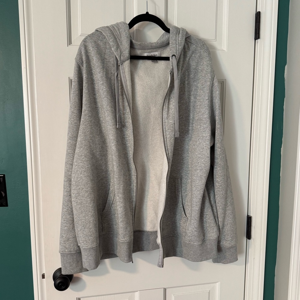 Gray Zip-Up Hoodie